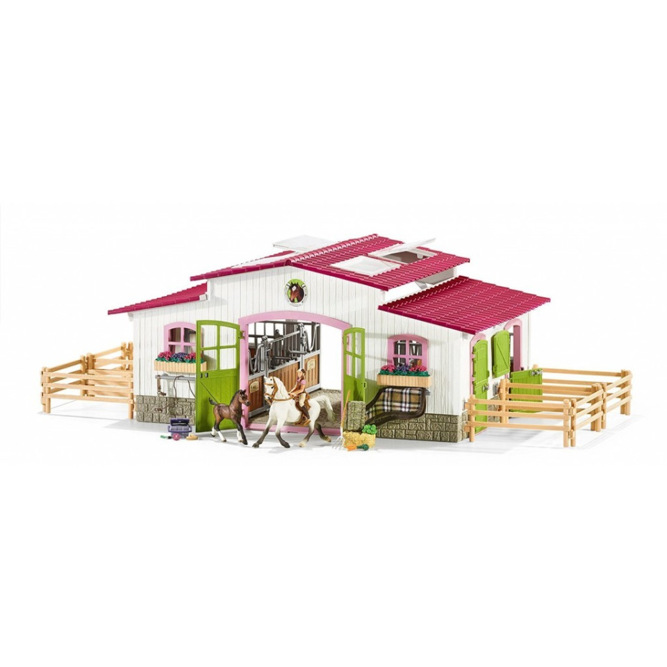 Obrázek 1 produktu Schleich 42344 Stáj s koňmi a příslušenstvím v pastelových barvách